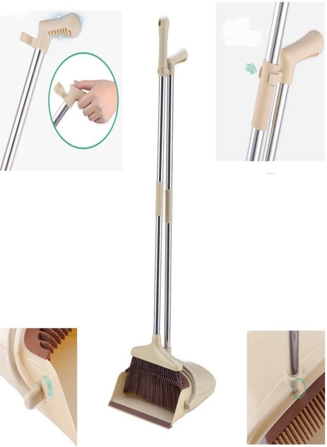 SQUICKLE مكنسة ومجرفة غبار من سكويكل بمقبض طويل || طقم مكنسة ومجرفة غبار || مكنسة بلاستيكية بمقبض طويل مع مجرفة غبار لتنظيف المنزل والمكتب (عبوة من قطعة واحدة) (مكنسة ومجرفة غبار) - Image 3